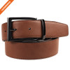 Mens Brown Belt Reversible Cow Skin Leather Removable Black Buckle