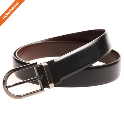 Mens Belt 100% Fine Leather Dress Belt Genuine Italian Leather Reversible Buckle Strap
