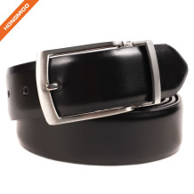 Hongmioo Mens Reversible Belts With Needle buckle Cowhide Leather Fashion Belts - Plain black belt