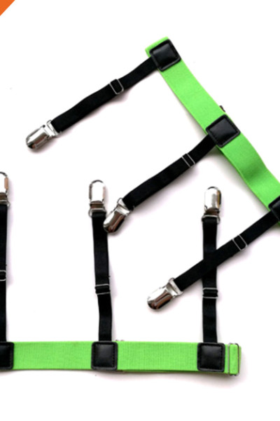 Hongmioo TB1772 Multi Purpose Heavy Duty Green Color Sock Suspenders