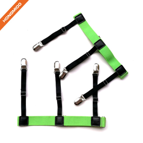 Hongmioo TB1772 Multi Purpose Heavy Duty Green Color Sock Suspenders - Shirt stays belt - Garters