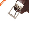 Innovative Design 3 Row Stitch Cowhide Leather Belt With Rotated Needle Buckle