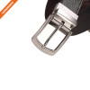 Classic Mens Genuine Leather Dress Belt Embossed Pattern Strap With Rotated Buckle