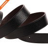 Classic Mens Genuine Leather Dress Belt Embossed Pattern Strap With Rotated Buckle