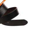 Classic Mens Genuine Leather Dress Belt Embossed Pattern Strap With Rotated Buckle