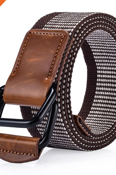 Top Sale Nylon Woven Elastic Leather Waist Belts For Men