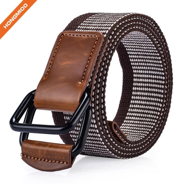 Top Sale Nylon Woven Elastic Leather Waist Belts For Men