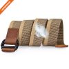 Top Sale Nylon Woven Elastic Leather Waist Belts For Men