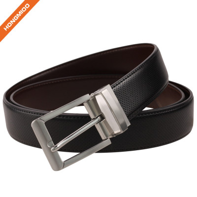 Hongmioo Reversible Belt Genuine Leather Waist Strap Adjustable Black Belts For Men