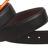 Men's Perforated Reversible Cowhide Leather Belt With Removable Buckle