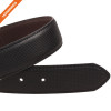 Men's Perforated Reversible Cowhide Leather Belt With Removable Buckle
