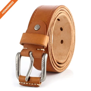 Imported Italy Cow Skin Full Grain Leather Belt With Zinc Alloy Pin Buckle