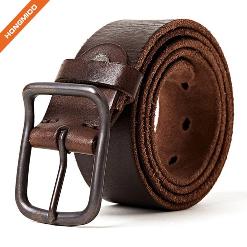 Western Cow Boy Top Grain Cowhide Leather Mens Belt For 1.5 Inch