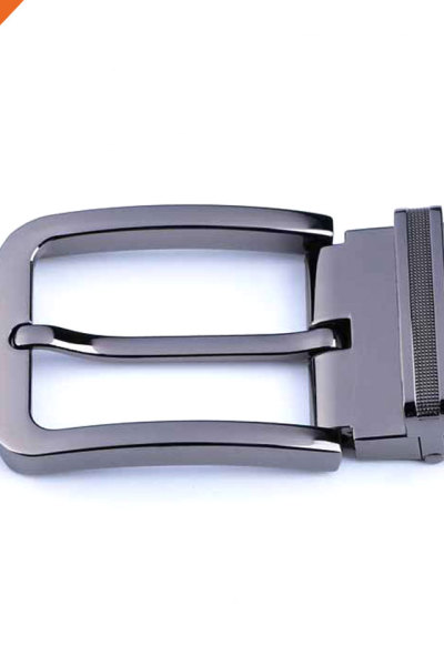 Customized Removable Zinc Alloy Shiny Black Metal Pin Clip Belt Buckle