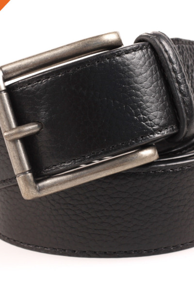 Men Dress Split Leather Embossed Pattern Belt Alloy Pin Buckle Waistband