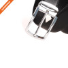 Men Plain Black Silver Nickle Single Prong Buckle Genuine Leather Belt Strap