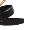 Men Plain Black Silver Nickle Single Prong Buckle Genuine Leather Belt Strap