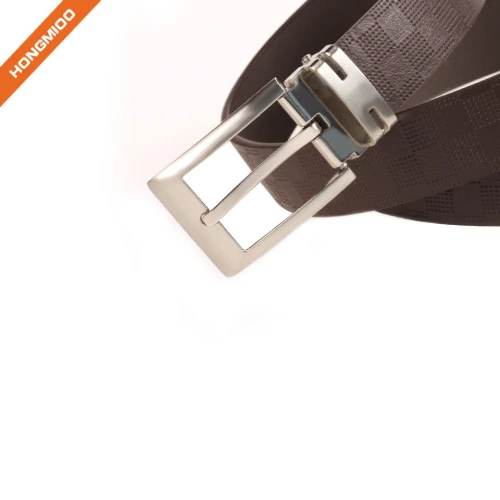 Hongmioo Custom Split Leather Plate Belt Shining Zinc Alloy Single Prong Buckle Strap
