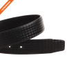 Men Thick Leather Belt Embossed Strap With Retro Brass Pin Buckle