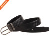 Men Thick Leather Belt Embossed Strap With Retro Brass Pin Buckle