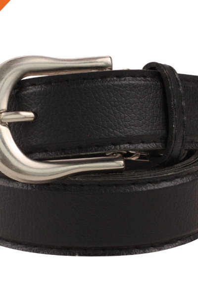 Men Nubuck Single Prong Buckle Belt 100% Real Leather Strap