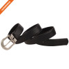 Men Nubuck Single Prong Buckle Belt 100% Real Leather Strap