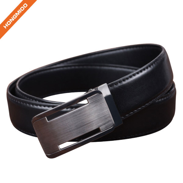 Italy Import Split Leather Metal Plaque Buckle Belt