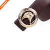 Factory Brown Split Leather Men Western Eagle Style Plate Buckle Belt
