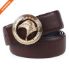 Factory Brown Split Leather Men Western Eagle Style Plate Buckle Belt