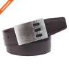 Simple Design Silver Plate Buckle Split Leather Belt Mens Waistband
