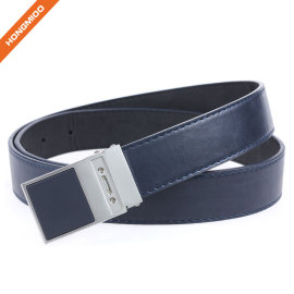 Hongmioo Mens Belt 1.5" Wide Sleek Blue Cowhide Leather Belt With Square Plate Buckle