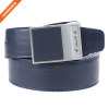 Hongmioo Mens Belt 1.5" Wide Sleek Blue Cowhide Leather Belt With Square Plate Buckle