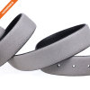 Hongmioo Double Ring Split Leather Wide Belt With Sleek Silver Plate Buckle