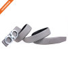 Hongmioo Double Ring Split Leather Wide Belt With Sleek Silver Plate Buckle