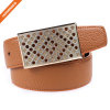 Plate Buckle Leather Belt Personality Classic Head Leather Belt Gift Choice