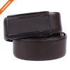 Men Plain Cowhide Leather Waistband Custom Smooth Metal Plate Buckle Belt