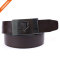 Daily Dress Wide Genuine Leather Belt with Smooth Silver Plaque Buckle