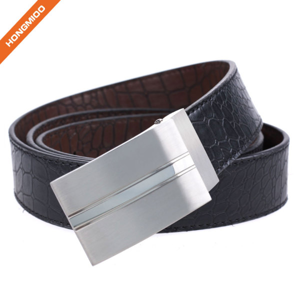 Durable Men's Genuine Leather Belt Fashion Designer Classic Plaque Pin Buckle Belt