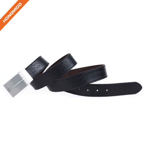Durable Men's Genuine Leather Belt Fashion Designer Classic Plaque Pin Buckle Belt