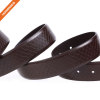 Brown Genuine Leather Belts Plaque Buckle Belt Embossed Pattern Cow Leather Strap