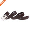 Brown Genuine Leather Belts Plaque Buckle Belt Embossed Pattern Cow Leather Strap
