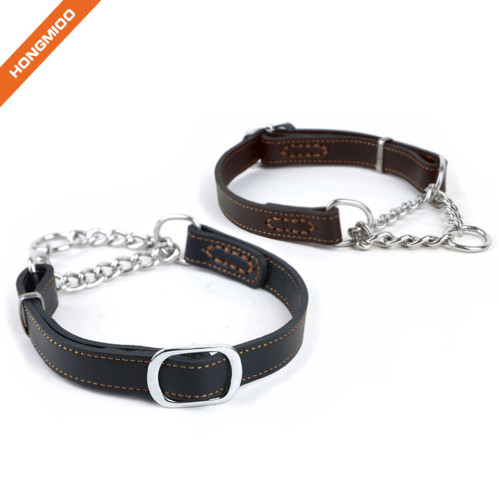 Pet Supplies Adjustable Length Black Leather Dog Collar