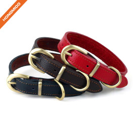 Comfort High Quality Golden Buckle Genuine Leather Dog Collar