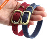 Strong Texture Golden Pin Buckle Microfiber Dog Collar