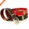 Luxury Stitched Double Prong Pin Buckle Belt