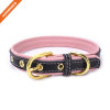 Fancy Color Western Style Golden Pin Buckle Leather Dog Collar