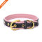 Fancy Color Western Style Golden Pin Buckle Leather Dog Collar