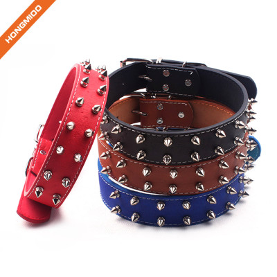 Luxury Metal Studded Pin Buckle Unique Designer Leather Dog Collar