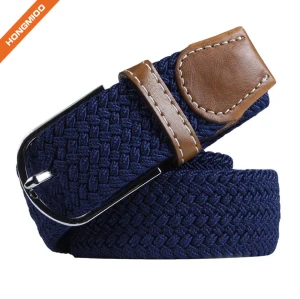 Custom Size Polyester Metarial Mens Elastic Braided Belt