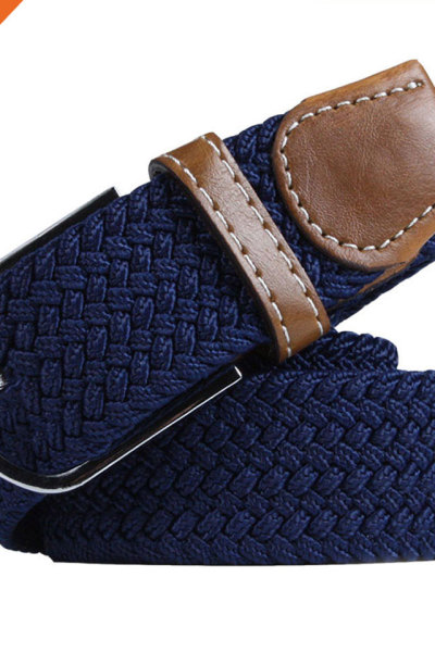 Custom Size Polyester Metarial Mens Elastic Braided Belt